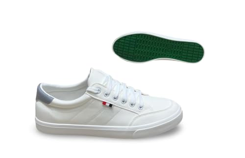 Image of Classic Canvas Sneakers, Casual Lace-Up Shoes with Green Sole, Unisex Fashion Trainers Shoes