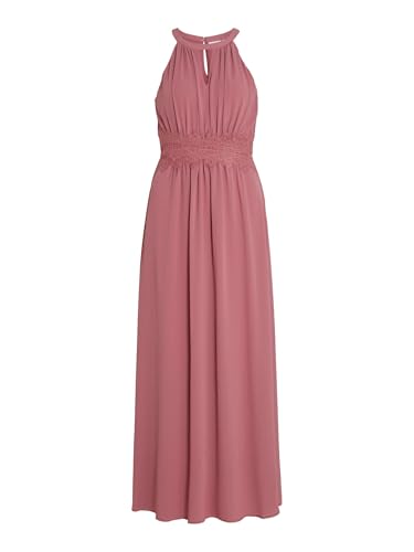 Vila Damen Vimilina Halterneck Maxi Dress-Noos Kleid, Mesa Rose/Detail:Elastic,38