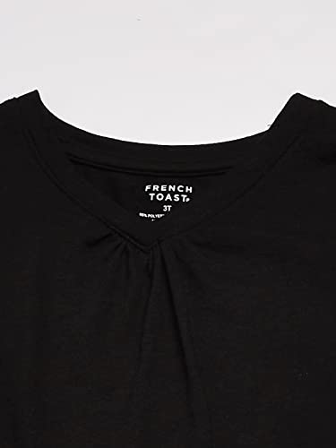 French Toast Big Girls' Short Sleeve V-Neck T-Shirt, Black, 14/16 #TOP1