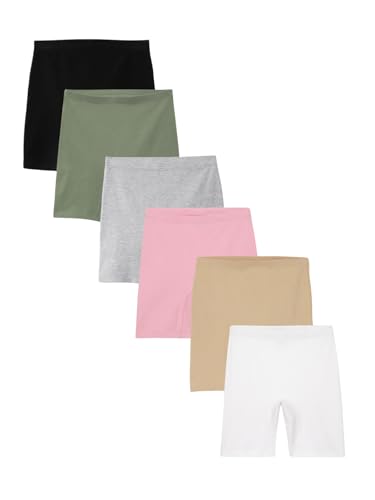 Image of mackly Girls Inner Shorts (Pack of 2) | 2-in-1 Seamless Panty Shorts with Gusset | Soft Breathable Base Layer for Dresses, Skirts