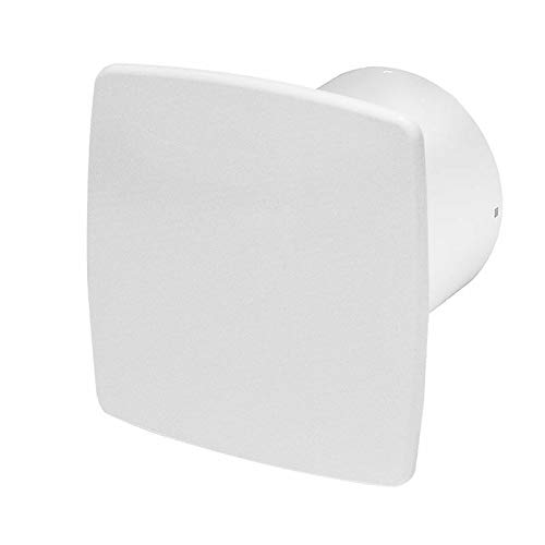 Bathroom Extractor Fan – Multiple Options Including Pull Cord, Timer, Humidity Sensor – Silent or Turbo – Chrome, White and Black Finish Options – Low Energy Consumption ((Silent) T+H PNB100)