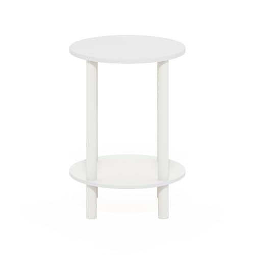 Furinno Turn-N-Tube Toolless 2-Tier Round Side Table, White - image 6
