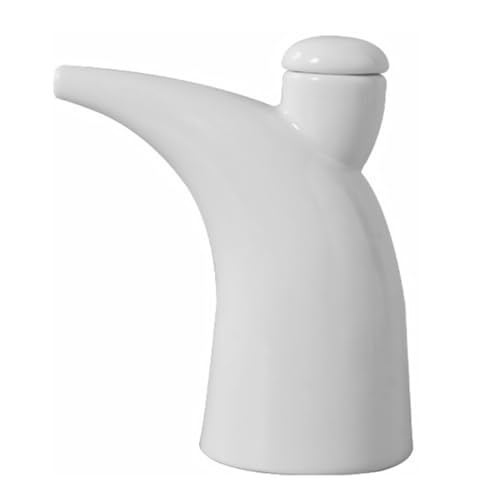 MUELODSIC Botella de Cerámica Blanca para Condimentos Líquidos Vinagrera de Porcelana Ósea Resistente al Calor Adecuado para Cocina Doméstica y Restaurante Dispensador de Salsa Funcional