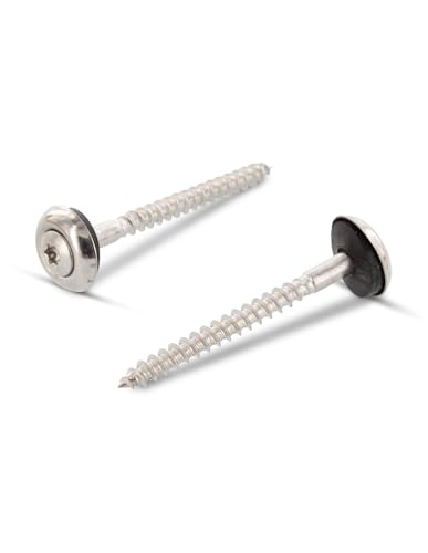 Vis pour faitage Tête fraisée bombée TFB TORX T20 Inox A2 4.5X45 Rondelle d'étanchéite avec joint néoprene EPDM-1 piece