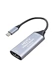 シズカウィル HDMI Type C キャプチャ ビデオキャプチャー データ転送 HD画質録画 HD1080P 4K ゲーム録画 ビデオ録画 ライブ配信 ミラーリング パソコン PC 日本語取扱説明書付き 10cm グレー 1個入り