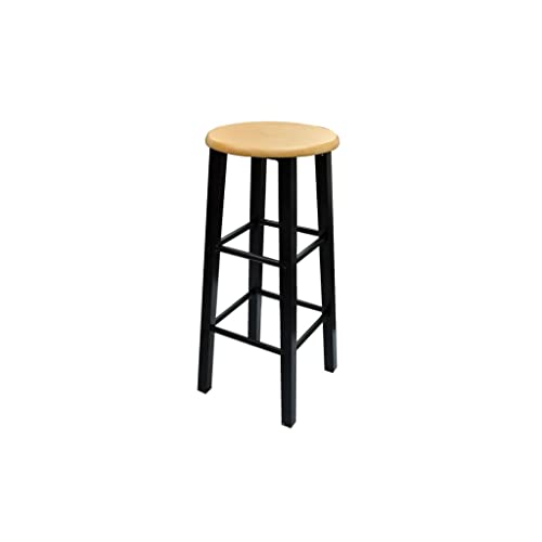 Barra de desayuno de madera y acero negro industrial con dos taburetes 3