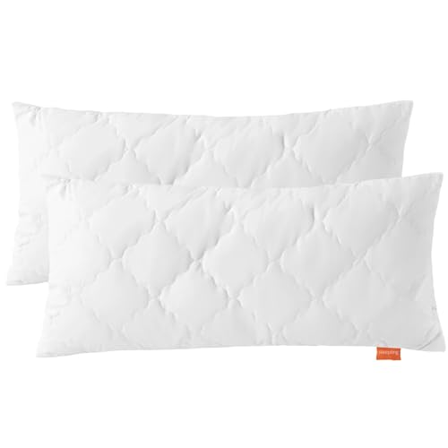 sleepling 2er Set Bambus Kopfkissen 40x80 cm, 100% Baumwolle versteppt mit 100% Viskose (Bambus-Zellstoff), Kissen 40 x 80 cm, Bettkissen,...
