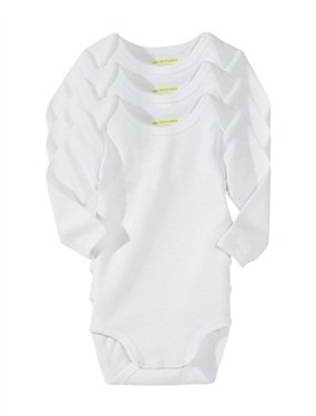 VERTBAUDET Lote de 3 bodies blancos de manga larga Colección Bio bebé Blanco 18M - 81CM