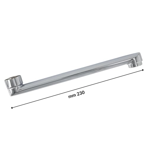 Ogomondo Miscelatore Rubinetto A Muro Per Lavello Cucina Erogazione Orientabile Cromato Lucido A Specchio Canna Regolabile - 5