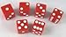 Red Opaque Dice D6 16mm Set of 6