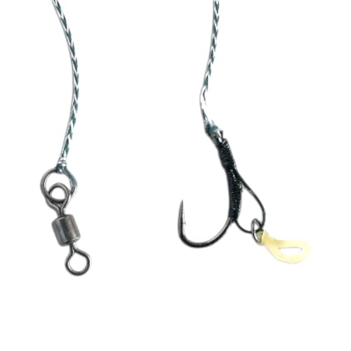 PRO FILSTAR Anzuelo para pesca de carpa, 2 unidades, anzuelos N6 y cuerda trenzadora de 20 cm, accesorios de pesca de carpa, accesorios para pesca de carpa, montaje con anzuelos de pesca