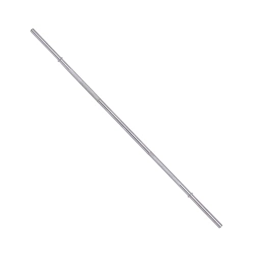 Available in 5FT and 7FT Straight Barbell Bar 1-Inch Standard Diameter Alloy Steel Black Finish 300LBS Weight Capacity Chrome Surface Diamond Knurling Anti-Skid Grip (Silver 5FT)