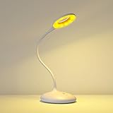LLLPRT LED Desk Lamp with 3 Color Modes, Touch Control 30 LEDs Table Lamp, Stepless Dimming Reading Light,360° Flexible, Rechargeable Portable Eye-Caring Sleep Aid for Dorm Study Office Bedroom, White
