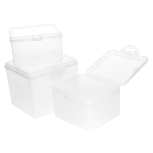 SOESFOUFU 3pcs Craft Paper Organizer Box Storage Bin Diy Scrapbook Paper Holder File Boxes Lids for Desktop