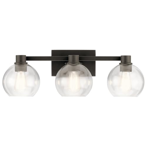 Image of Kichler The Harmony 24.5 inch 3 light vanity light with clear glass Olde Bronze