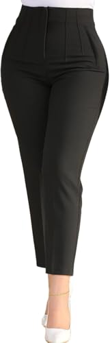 Womens Straight Leg Pants 2025 High Waisted Stretchy Business Casual Work Pants Dress Office Trousers with Pockets