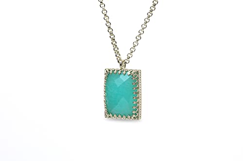 Collier d'Amazonite en Or pour femme évitant les allergies cutanées