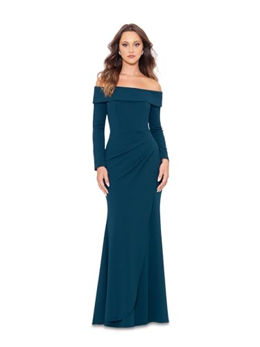 navy blue jersey dress Two-Piece Cold-Shoulder Long Jersey Dress Navy / 00