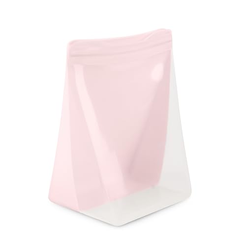 Image of W&P Porter Silicone Reusable Storage Bag, Sandwich (36oz Stand-Up), Blush, Food Storage Container, Microwave and Dishwasher Safe, Easy Cleaning