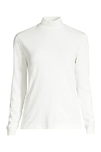 Image of Lands' End Women's Cotton Mock Turtleneck