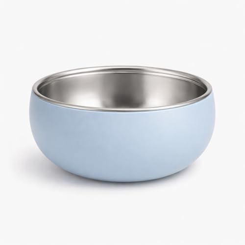 Image of Premium Stainless Steel Baby Feeding Bowl with Soft Silicone Cover | Non-Slip Grip, BPA Free & Food-Grade | Safe Feeding Bowl for Infants & Toddlers | Durable, Easy to Clean (Pastel Blue)