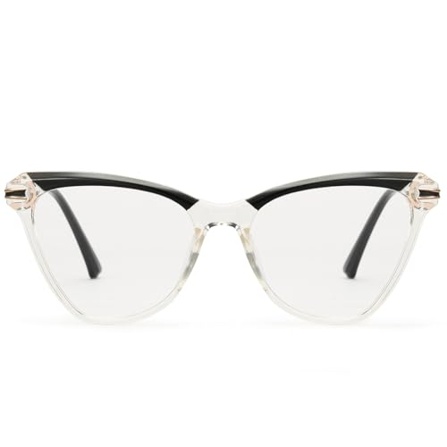 Image of Cyxus Cat Eye Blue Light Blocking Glasses for Women Men Tr90 Frame Anti Eye Strain UV400 Protection Computer Glasses 8189