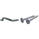 PacTool RS501 Roof Snake Tool - Shingle Pry Bar - Heavy Duty Nail Remover Tool - Roof Shingle Remover - Professional Roofing Tools & The Hillman Group 42041 Galvanized Roofing Nails, 1-Inch, 100-Pack