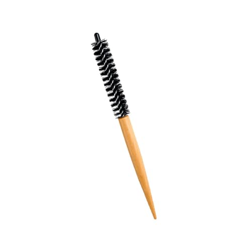 ALCXAZS Cepillo de peluquería con mango de Para madera, pequeño y, con cerdas de nailon para secar el cabello y minimizar el frizz.