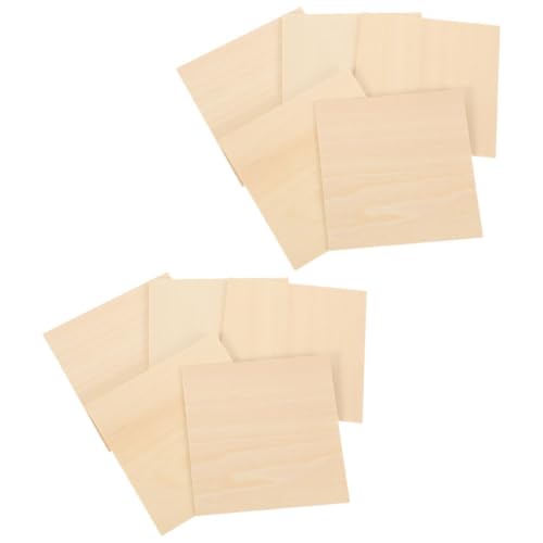AKOOSY Tablas de Madera Clara sin Pintar 10 Piezas 150X150X2 MM para Manualidades Bricolaje Modelado Decoración DIY y Pirograbado
