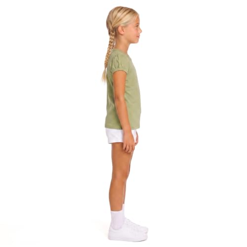 Image of Lilax Girls Short Puff Sleeve Cotton T-Shirt, Toddler & Little Girls Top | 95% Cotton Puff Sleeve Tee; Crewneck, Short Sleeve; Toddler & Girls Sizes 2T-12; for School, Play & Everyday; Machine Wash