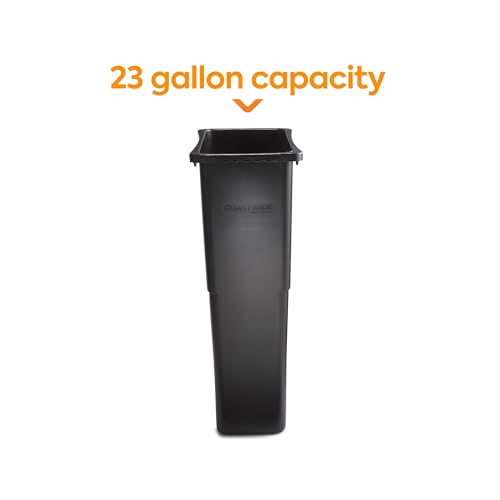Caneca de basura rectangular negra de plástico 23 gal miniatura 2