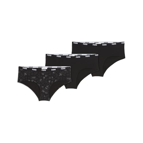 PUMA Damen Printed Hipster Panties, Black Combo, M EU