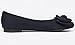 FEVERSOLE Women's Round Toe Cute Bow Trim Ballet Flats Navy Size 10 M US