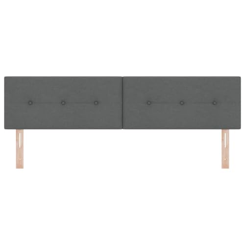 vidaXL Kopfteil mit Kopfteil Dunkelgrau 180 cm Stoff, Moderne Schlafzimmerdeko, höhenverstellbar, rechteckiger gepolsterter Kopfteil, schickes Bettgestell, platzsparend!