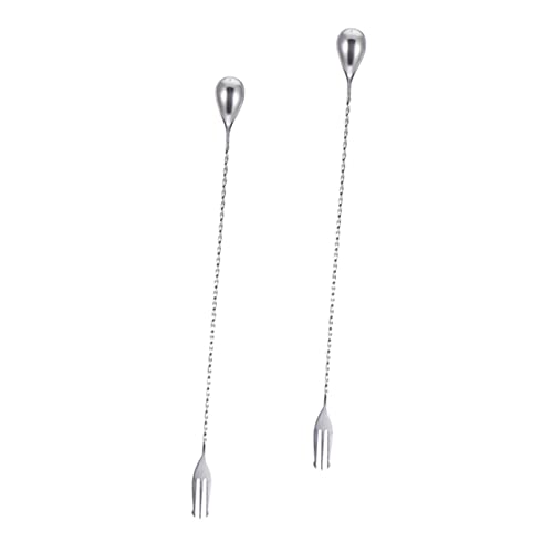Cuillères cocktail long manche réutilisables pour mélanger sans résidus - 5