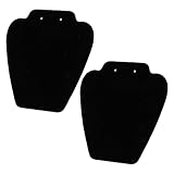 Quantité : 2 pièces Lot de 2 présentoirs à Bijoux en Velours Noir pour Colliers, bustes, Bijoux, chevalet, pendentifs, chaînes