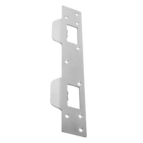 Angoily tablero de ataque de pestillo puerta exterior plato de acero inoxidable placa de cierre de reparación de metal placa de puerta segura cerraderos para puertas exteriores Silver