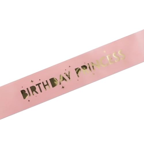Pink & Gold Disney "Birthday Princess" Party Sash - 1 Count | Stunning, Vibrant Colored Sash for True Disney Royalty | Celebrate in Style & Make Unforgettable Memories2