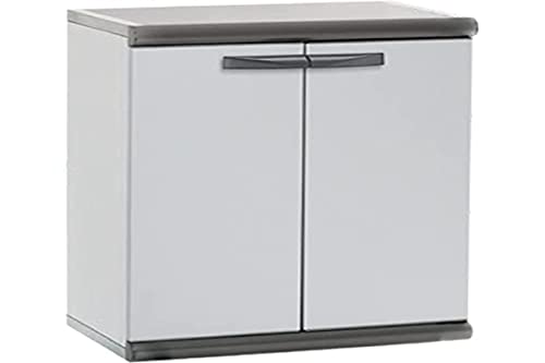 Gardiun Armario Bajo de Jardín Resina Sintra 2 62,5x39x84 cm Gris 2 Puertas Cover
