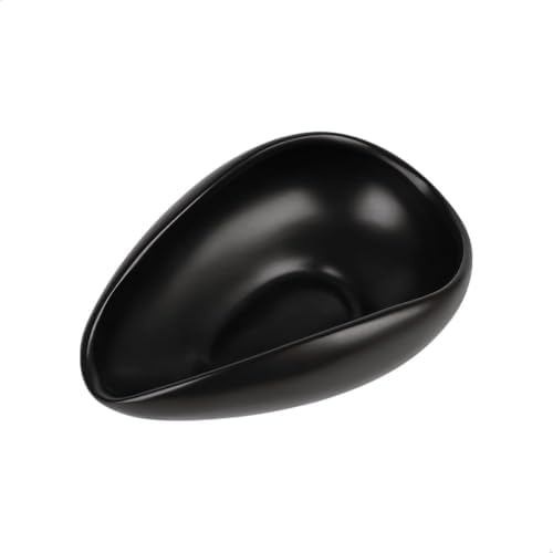 watchget Coffee Bean Cup Ceramic Coffee Bean Measuring Cup Ceramic Measuring Tray Coffee Grounds Receptacle Black Large