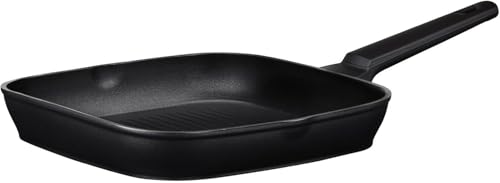 SERAFINO ZANI Colonna – Bistecchiera 1 manico 28 x 28 cm x 4,7 H Allumino forgiato,Induzione, Antiaderente Xylan (PFOA Free, Nickel Free) lavastoviglie