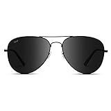 WearMe Pro - Polarized Pilot Style Classic Aviator Sunglasses (Full Black)