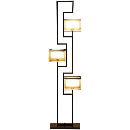 Lámpara de pie e iluminación del piso con tres pantallas para decoración