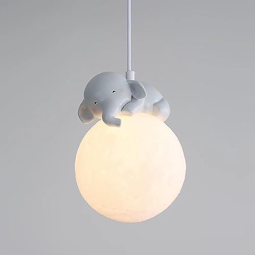 LEOSHI Lampe Suspendue en Forme de Lune 3D pour Chambre d'enfant, à intensité Variable, en Forme d'animal, de Dessin animé, de planète, en résine, Petite...