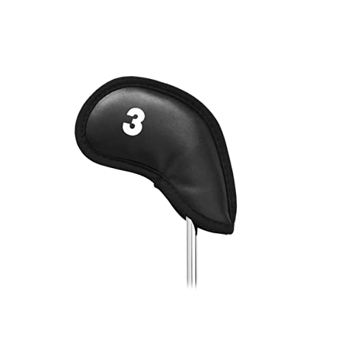 Hireko Golf Black Iron Club Head Covers | Sold Individually | Easy Slip on | Fits Most Irons (Headcover #2)