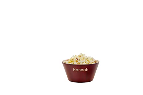 Personalization Universe Personalized Bamboo Red Popcorn Bowl - Ideal for Movie Nights, Sleepovers, and Snacks - Lightweight Bamboo, Serving Bowl - Large Size
