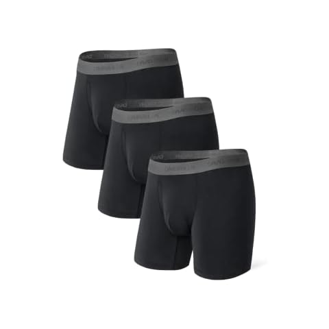 DAVID ARCHY Men's Underwear Boxer Shorts Breathable Bamboo Rayon Super Soft mens underwear with Fly 3 Pack Cover