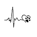 BEOKNL ECG Autocollant de voiture avec empreintes de chien et inscription « Love Dog » pour fenêtre d'ordinateur portable et décoration de voiture Noir/blanc