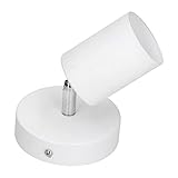 TOPINCN Track Light Base Wrought Iron GU10 Spotlight Base, Adjustable, Modern Design, Supports 330 Degree Rotation, 90 Degree Tilt, Multiple Uses (Single White Ceiling Light)