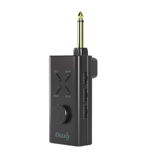 Dozzly Guitar Headphone Amp Multi Effects Pocket Rechargeable Portable Mini Electric Guitar...